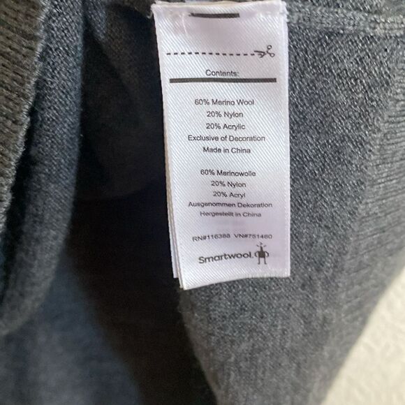 SMARTWOOL Men’s 1/4 Zip Pullover Charcoal Sweater Size L - Picture 3 of 4